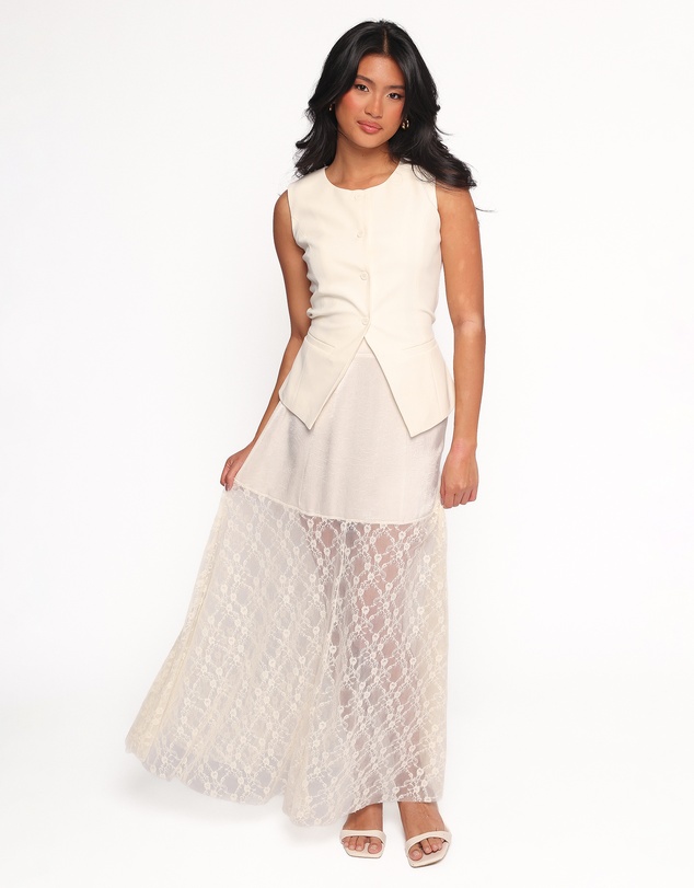Petal & Pup - Chapel Lace Maxi Skirt - Cream