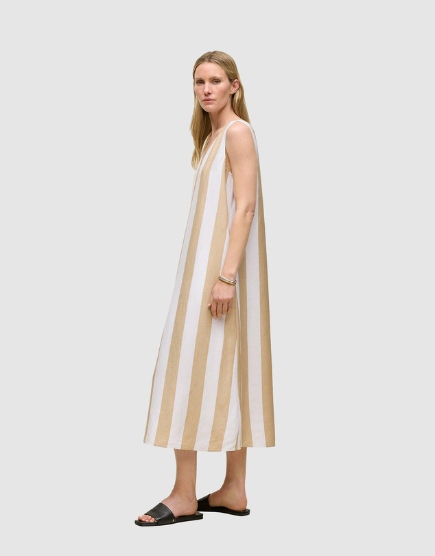 Trenery - Cabana Stripe V Neck Sleeveless Dress