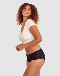 Bras N Things - Smooth Lace Full Brief - Black