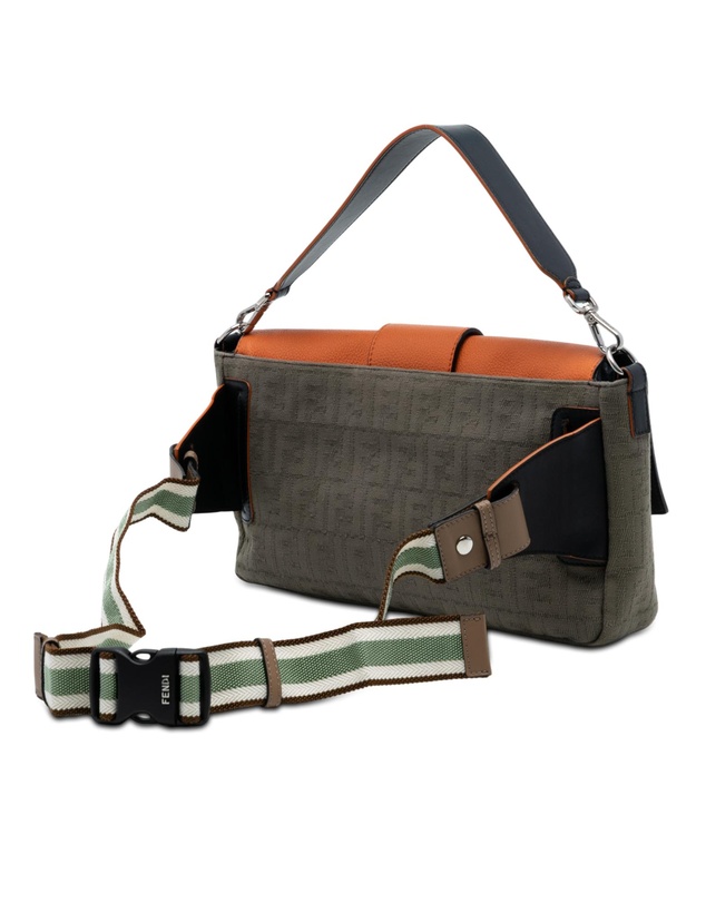 Pre-Loved by Azura Reborn - Pre-Loved Large Zucca Canvas and Leather Convertible Belt Baguette