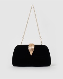 Izoa - Rebecca Clutch Black Velvet