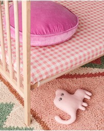 Kip&Co - Gingham Candy Organic Cotton Fitted Sheet Cot - Babies