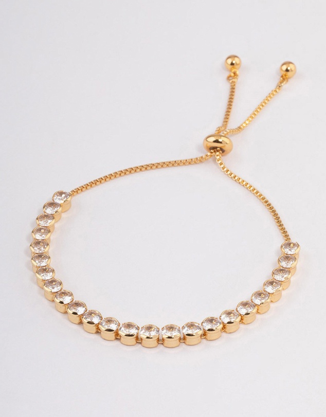 Lovisa - Gold Plated Round Cubic Zirconia Toggle Tennis Bracelet