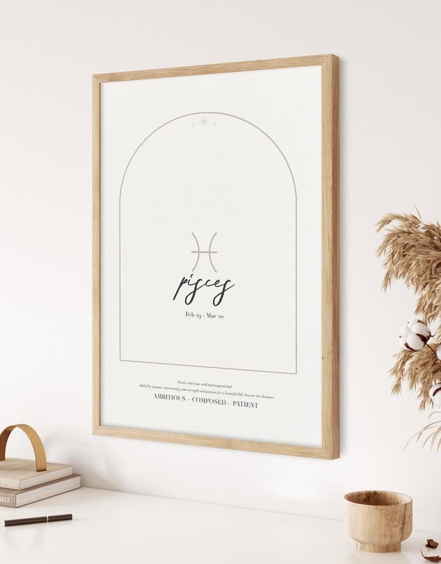 Olive et Oriel - Pisces Zodiac Art Print