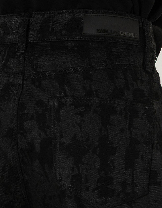 Karl Lagerfeld - All-Over Print Kameo Wide Leg Denim Pants