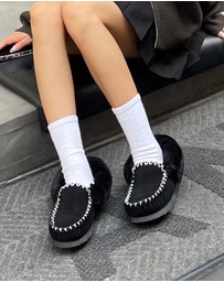 EVERAU - EverAU Ugg Popo Moccasin Sheepskin Upper Moccasins