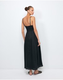 AERE - Gabriella Linen Midi Dress