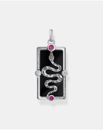 THOMAS SABO - Cosmic Pendant with A Snake, Black Cold Enamel and Various Stones