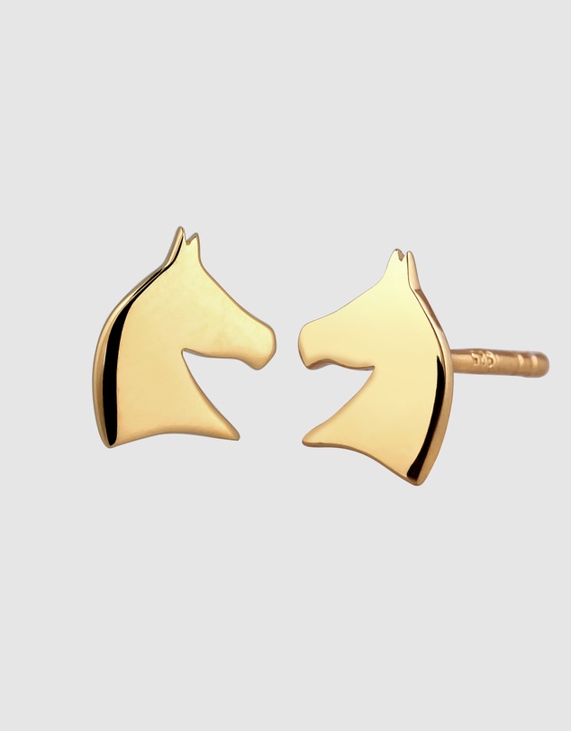 Elli Jewelry - Horse Stud Earrings in Gold-Plated 925 Silver
