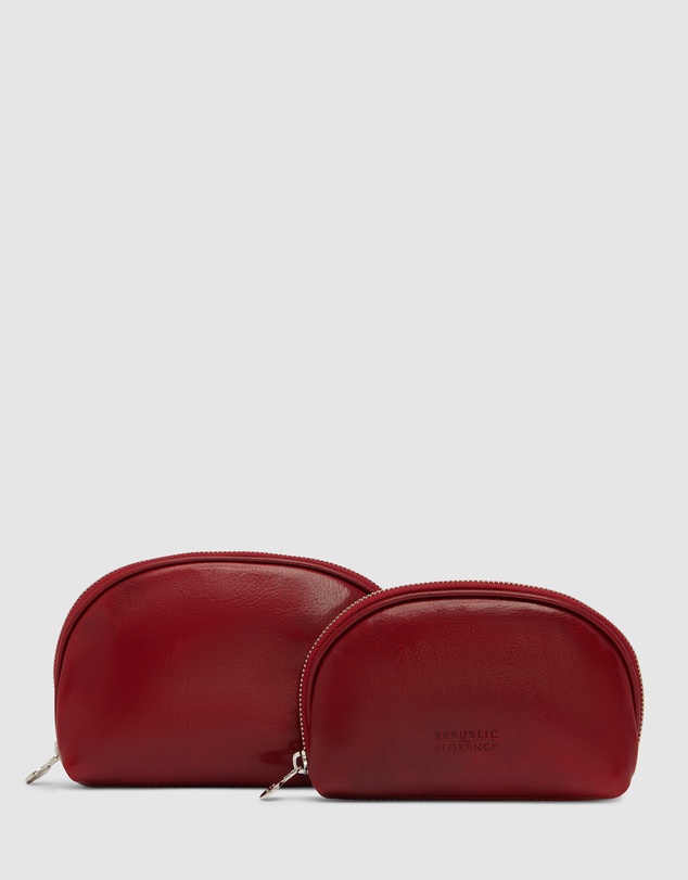 Republic of Florence - Duo Red Leather Pouch Set