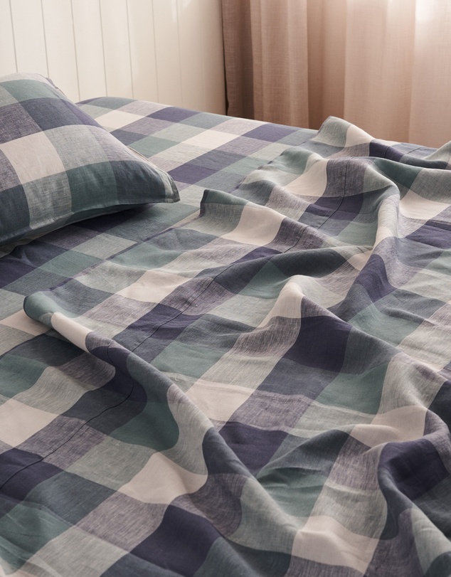 Sheet Society - Eve Linen Gingham Full Sheet Set