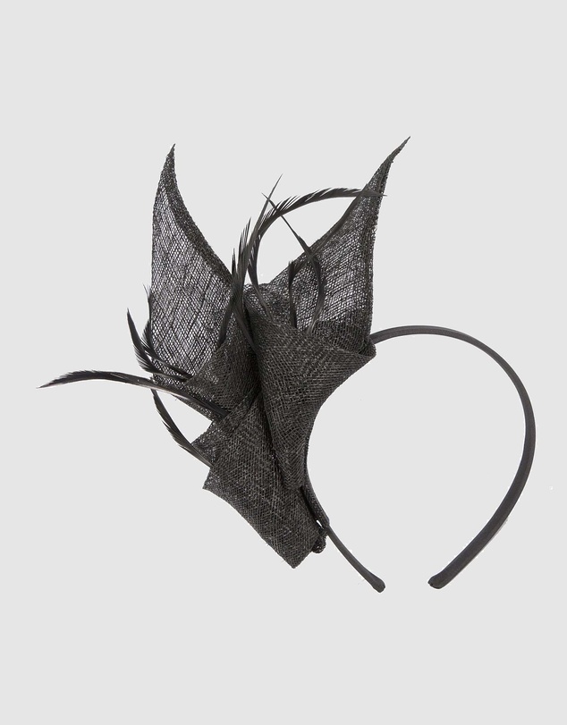 Max Alexander - Sinamay Black Racing Fascinator