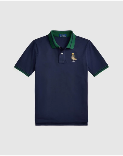 Polo Ralph Lauren - Polo Bear Cotton Mesh Polo Shirt - ICONIC EXCLUSIVE - Teens