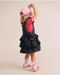 Huxbaby - Knit Denim Frill Pinafore - Babies-Kids