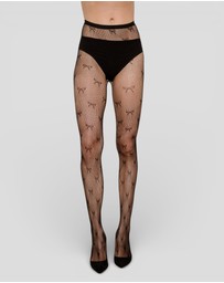 High Heel Jungle - Bow Mesh Tights