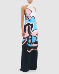 Rebecca Vallance - Barbados Breeze Halter Maxi Dress
