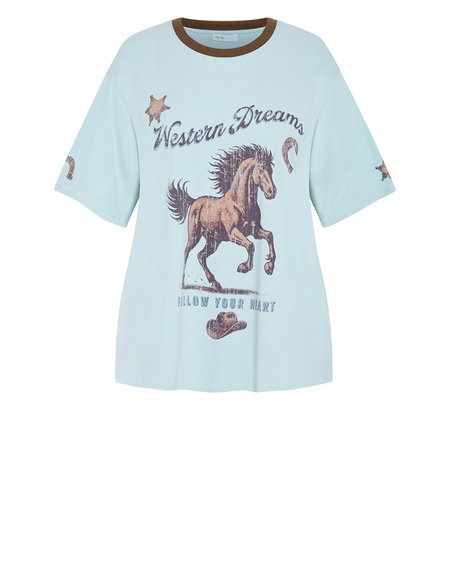 City Chic - Run Free Oversized Cotton Tee