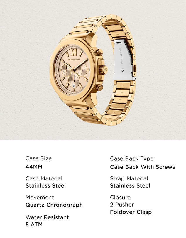 Michael Kors - Prescott Gold Tone Chronograph Watch