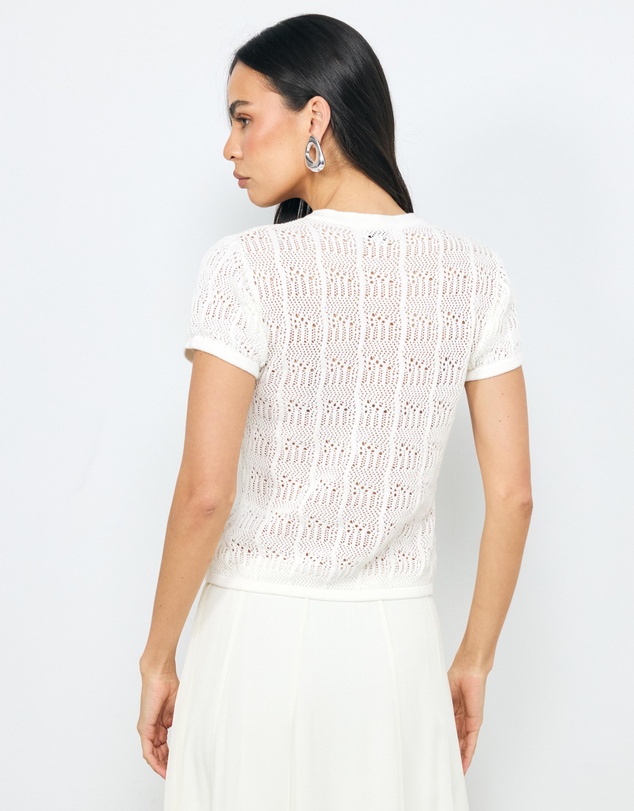AERE - Lila Organic Cotton Pointelle Knit Top