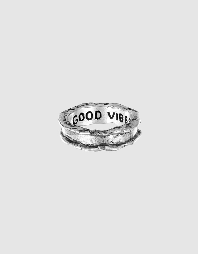 Haze & Glory - ICONIC EXCLUSIVE - Good Vibes Only Ring in Oxidised 925 Silver