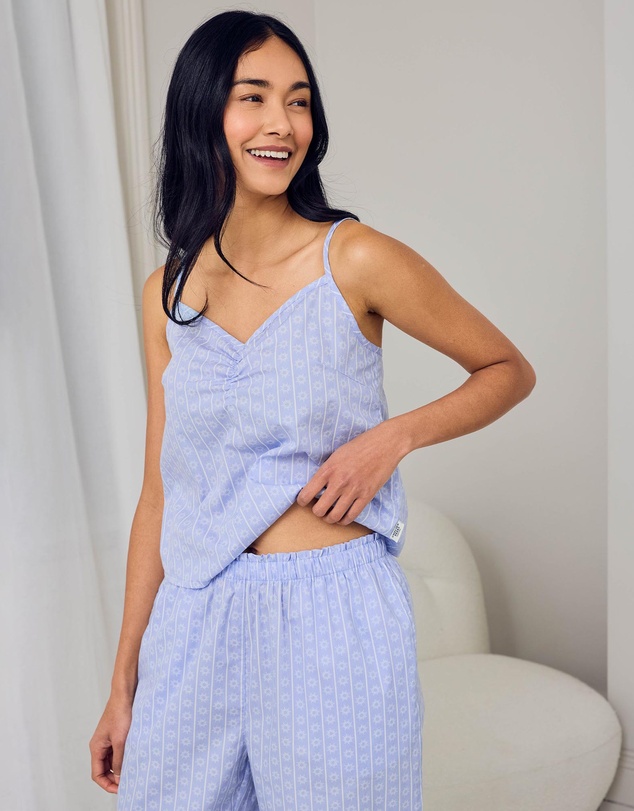 Chelsea Peers - Poplin Sun Stripe Ruched Cami Pyjama Set