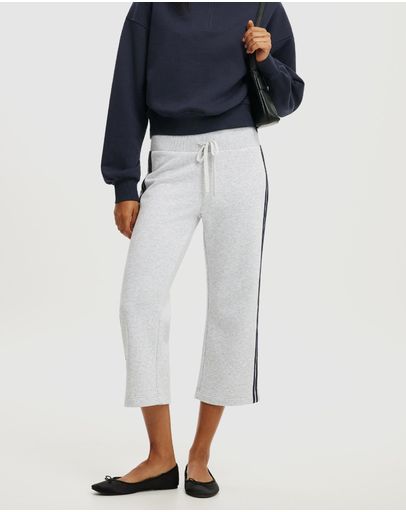 Light Grey Marle & Navy Stripe