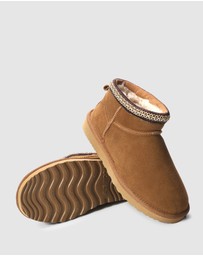 AusWooli Ugg Boots - Altona Sheepskin Wool Ankle Braid Boots