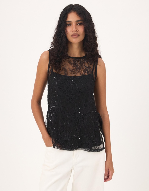 Atmos&Here - Dana Sequin Tunic Top With Removable Cami