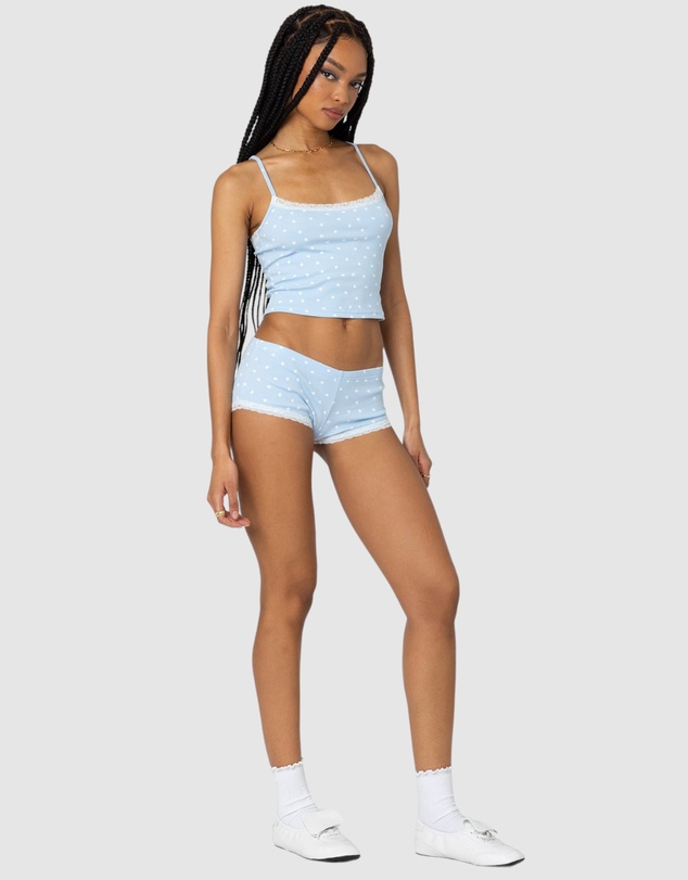 EDIKTED - Follow Ur Heart Printed Micro Shorts