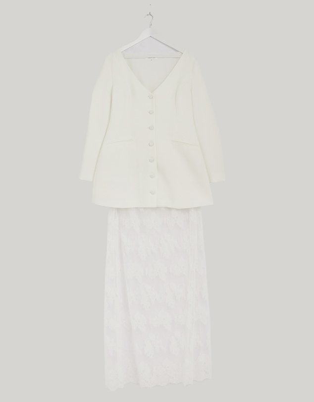 Revibe - Repaired CHANCERY Jordie Maxi Lace And Suiting Dress - AU 16