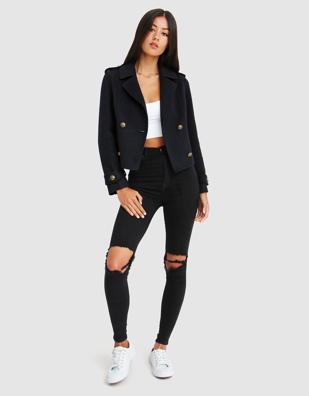 Belle & Bloom - Better Off Military Peacoat