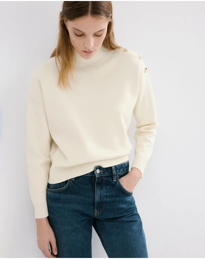 M.N.G - Perkins Neck Sweater With Metallic Detail