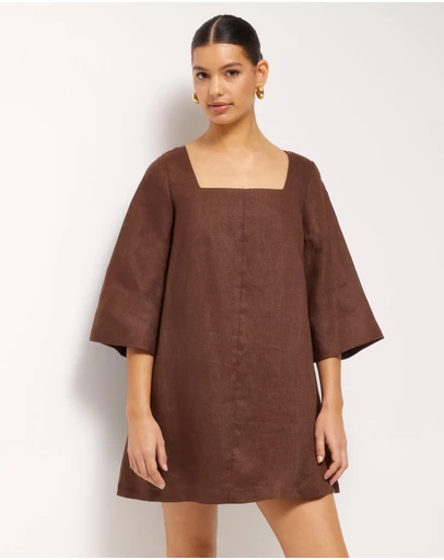 AERE - Nora Linen Mini Shift Dress