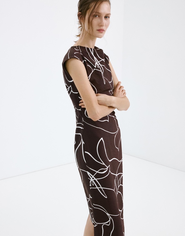 M.N.G - Printed Ruched Dress