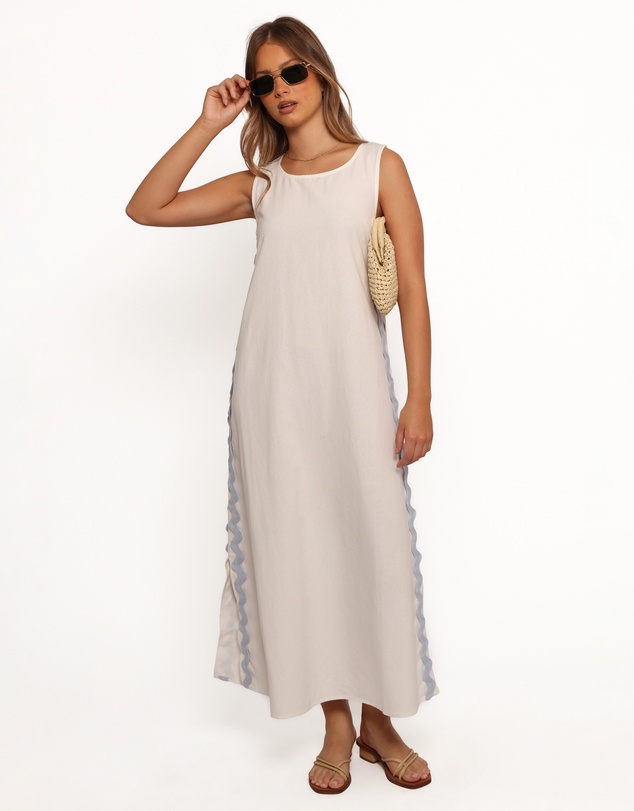 Petal & Pup - Lennie Midi Dress - Cream Blue