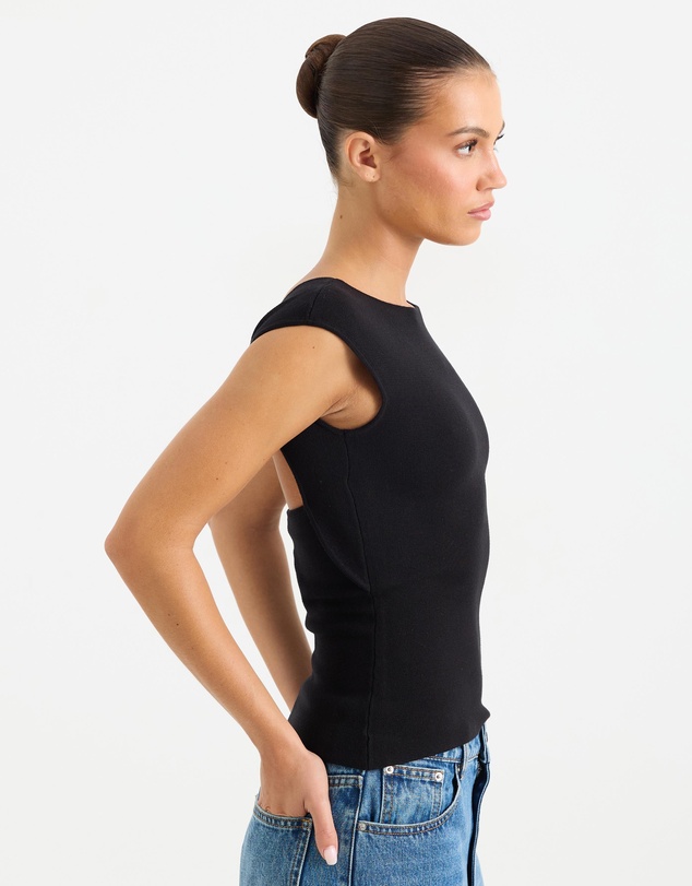 Calli - Phonix Boat Neck Compact Knit Top