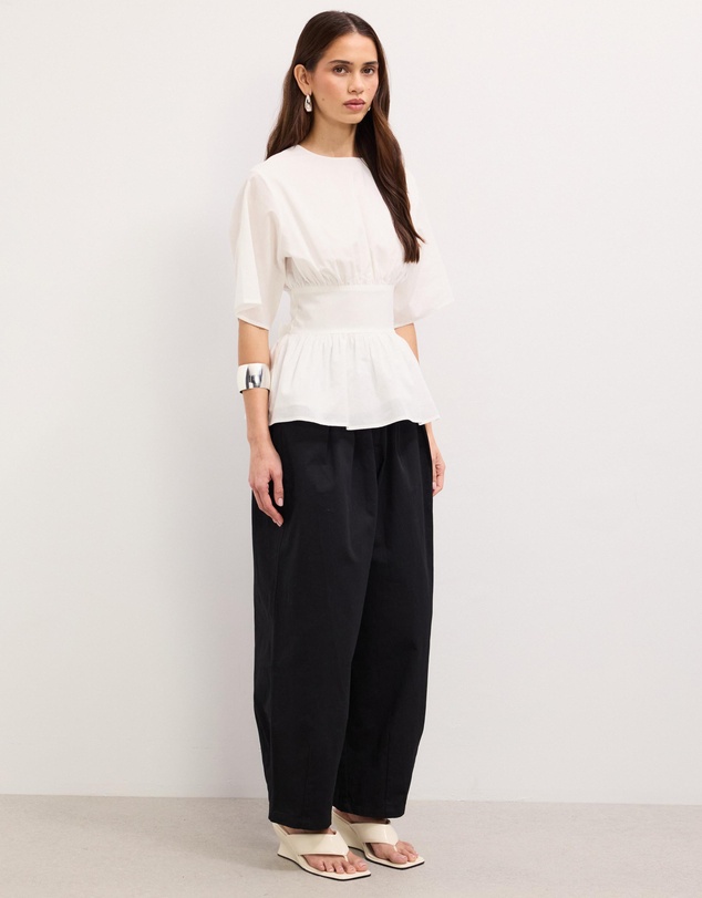The Fated - Dahlia Cotton Barrel Leg Pants