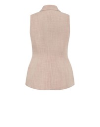 City Chic - Plus size WAISTCOAT LUCI MP - Latte