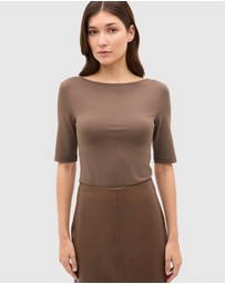 Seed Heritage - Boat Neck Half Sleeve Top