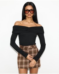Dazie - Katia Off Shoulder Jersey Top