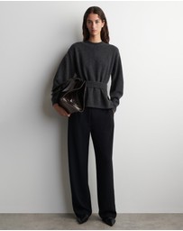 COS - Belt-Detail Merino Wool Jumper