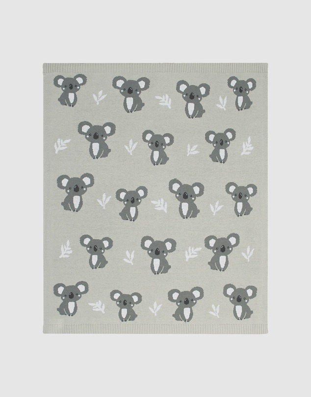 Living Textiles - Australiana Jacquard Blanket - Koala/Grey