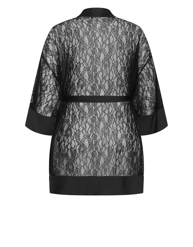 City Chic - Ingrid Lace Wrap Kimono