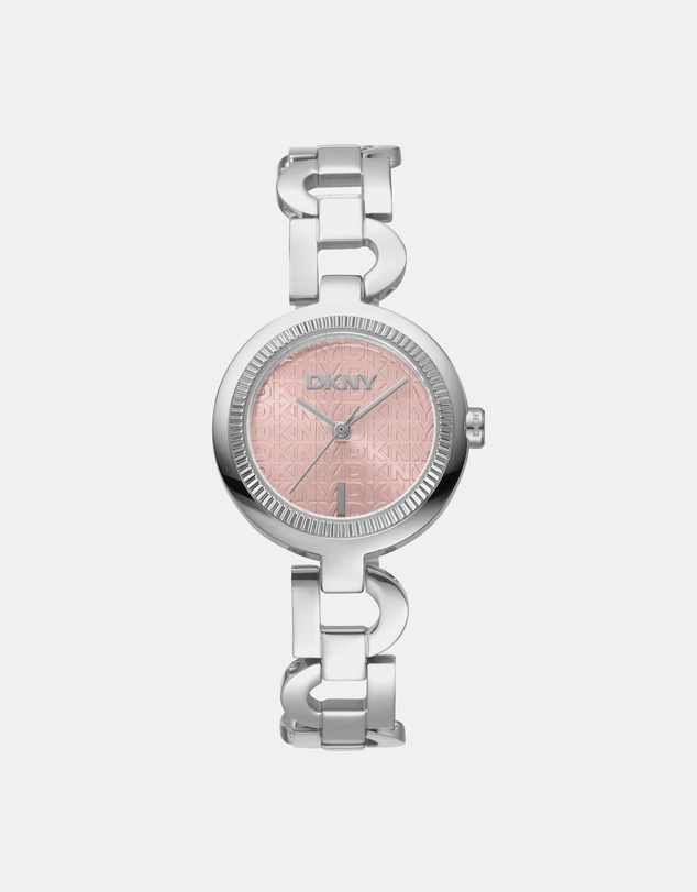 DKNY - Open Link Silver 28mm Pink Womens Watch