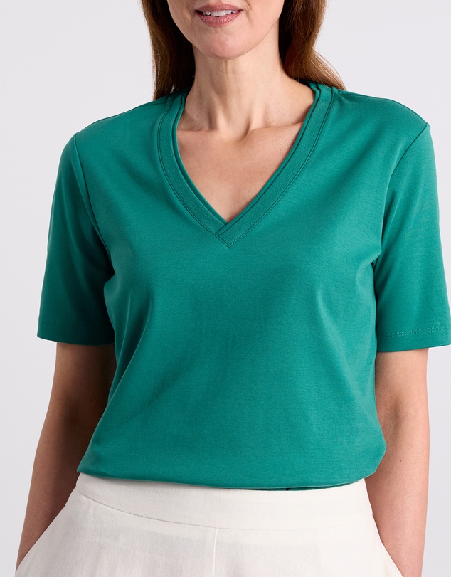 David Lawrence - Misty V Neck Cotton Tee