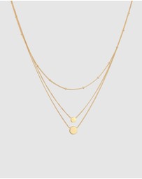 Elli Jewelry - Necklace Layer Opal Circle 925 Sterling Silver Gold-Plated