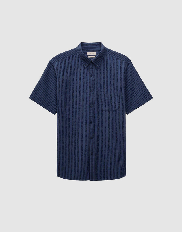 Trenery - Cotton Seersucker Short Sleeve Shirt