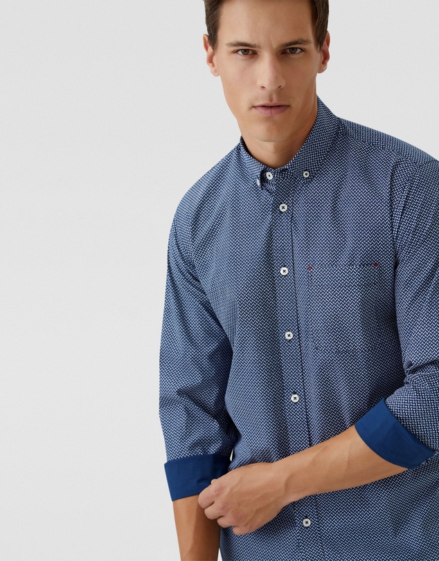 Oxford - Stratton Printed Cotton Shirt