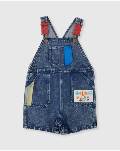 Goldie + Ace - Primary Pop Burton Denim Overalls - Babies-Kids