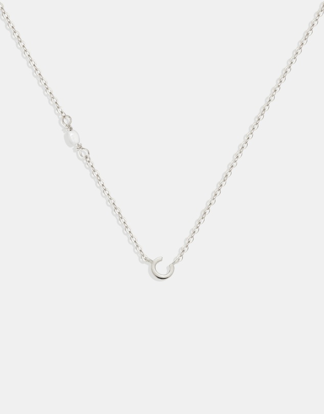 SAINT VALENTINE - Pearl Letter Necklace - Silver